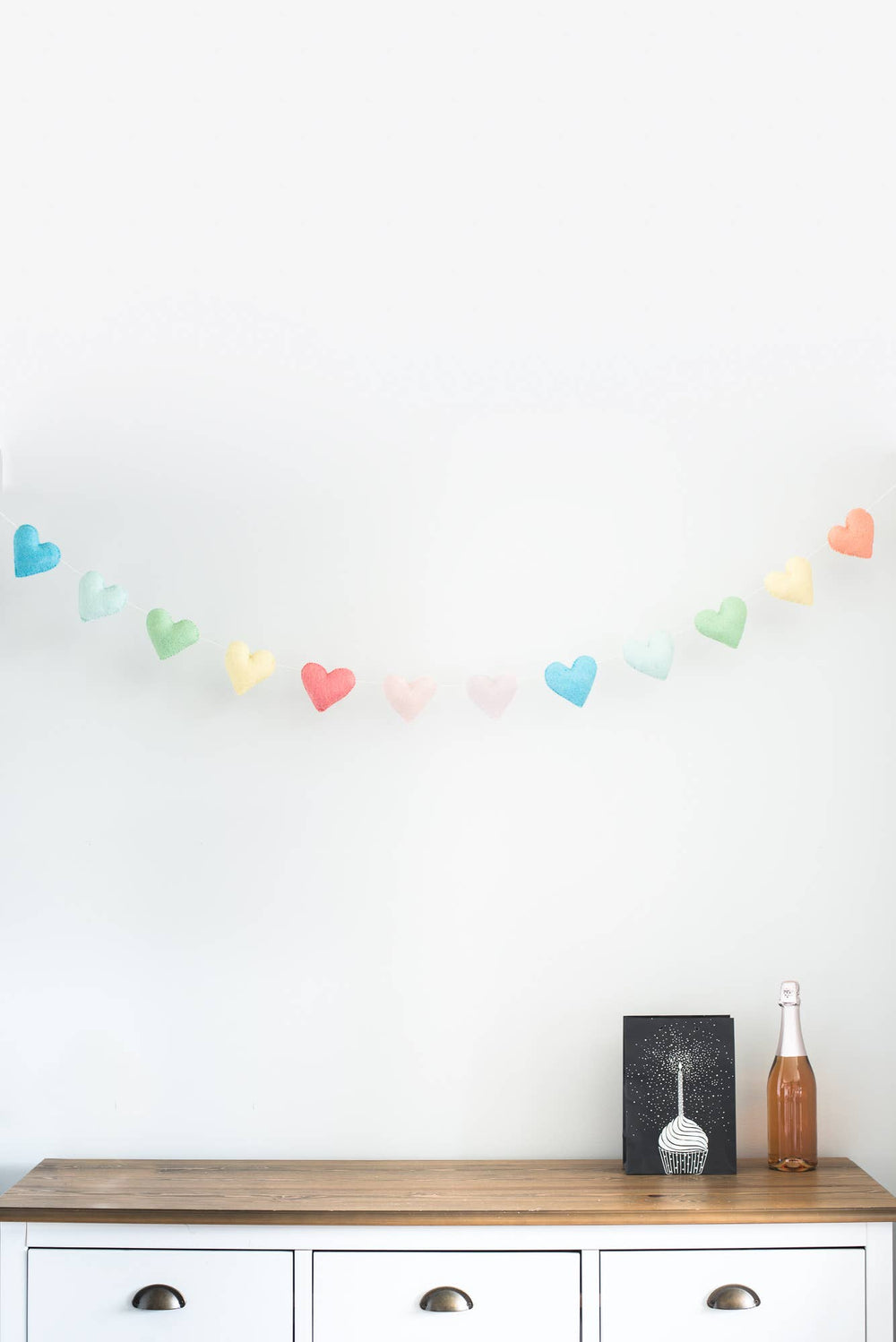 (Soft Rainbow) Heart Garland, Valentine's Decor
