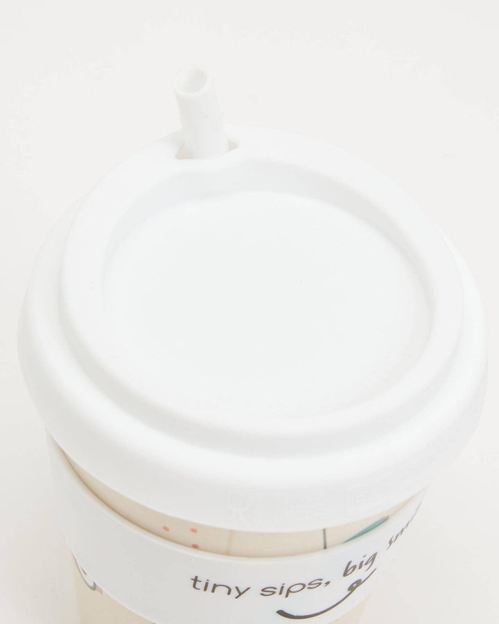 240ml Itti Bamboo Baby Cino Cup + 1 Straw - Zoom Zoom