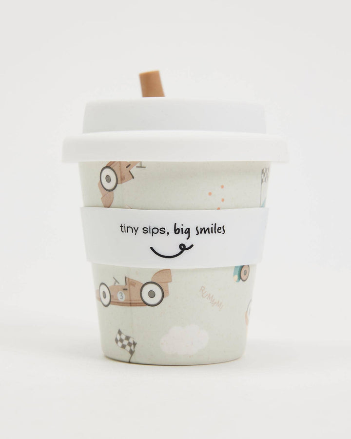 Itti Bamboo Baby Cino Cup + 2 Straws - Zoom Zoom (Race Car)