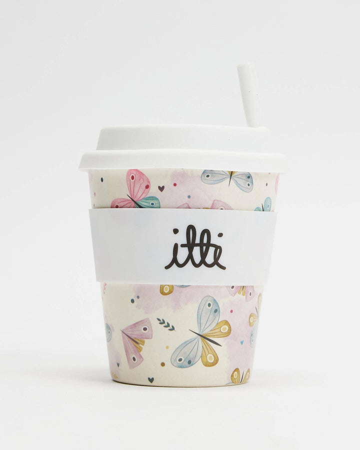 240ml Itti Bamboo Baby Cino Cup + 1 Straw - Butterfly