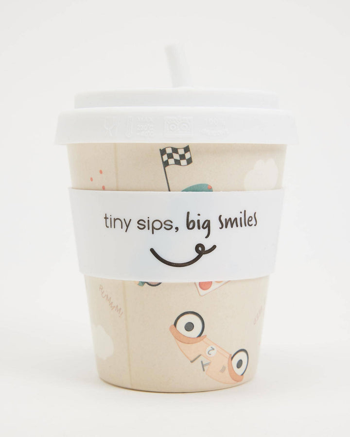 240ml Itti Bamboo Baby Cino Cup + 1 Straw - Zoom Zoom