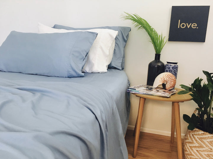 Pillow cases in sky blue colour. Standard pillow case size 51cm x 74cm