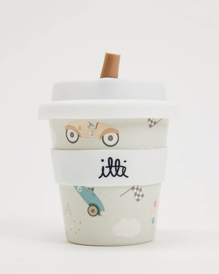Itti Bamboo Baby Cino Cup + 2 Straws - Zoom Zoom (Race Car)