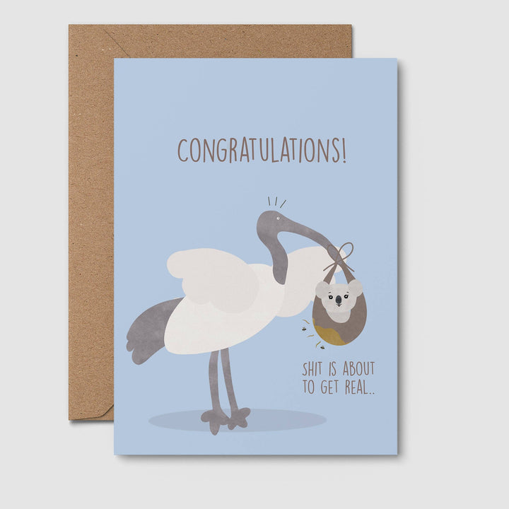 Congratulations! Funny Baby Shower Greeting Card, newborn