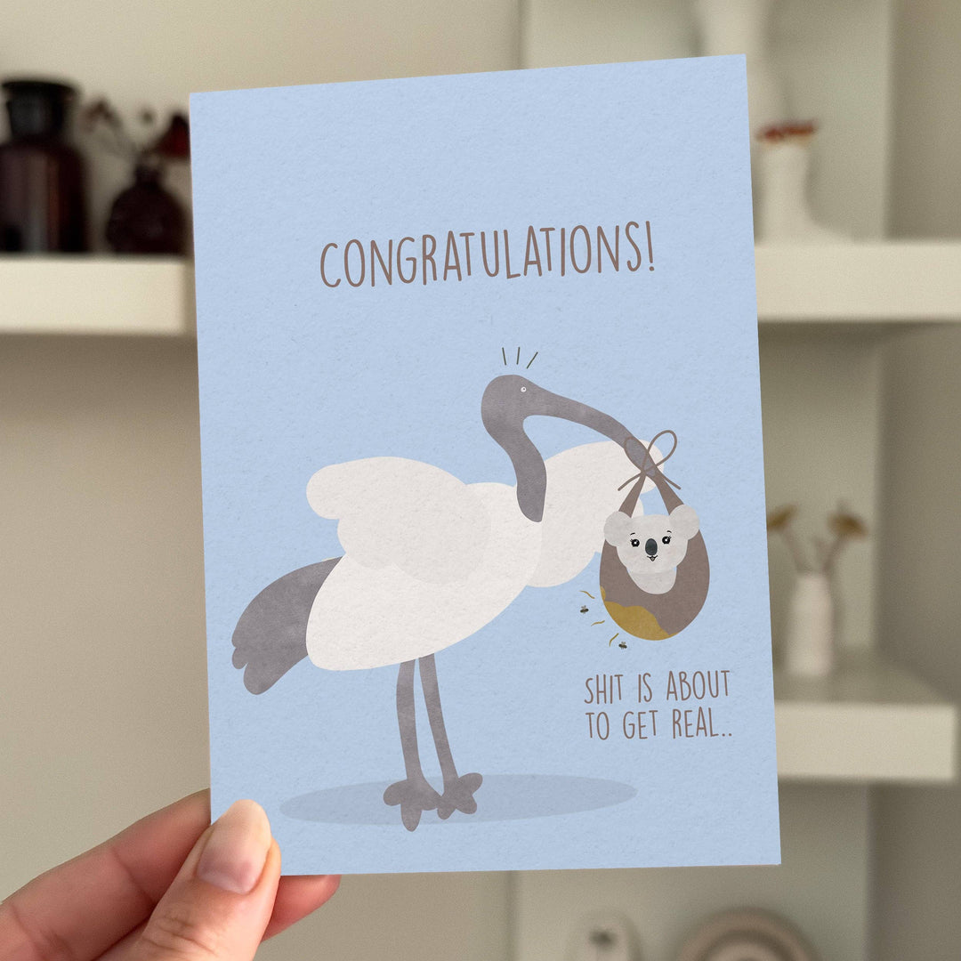 Congratulations! Funny Baby Shower Greeting Card, newborn