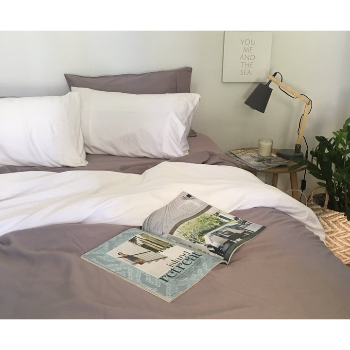 Duvet & Sheet Set - 100% Organic Bamboo King / Mocha noosabedbodybaby