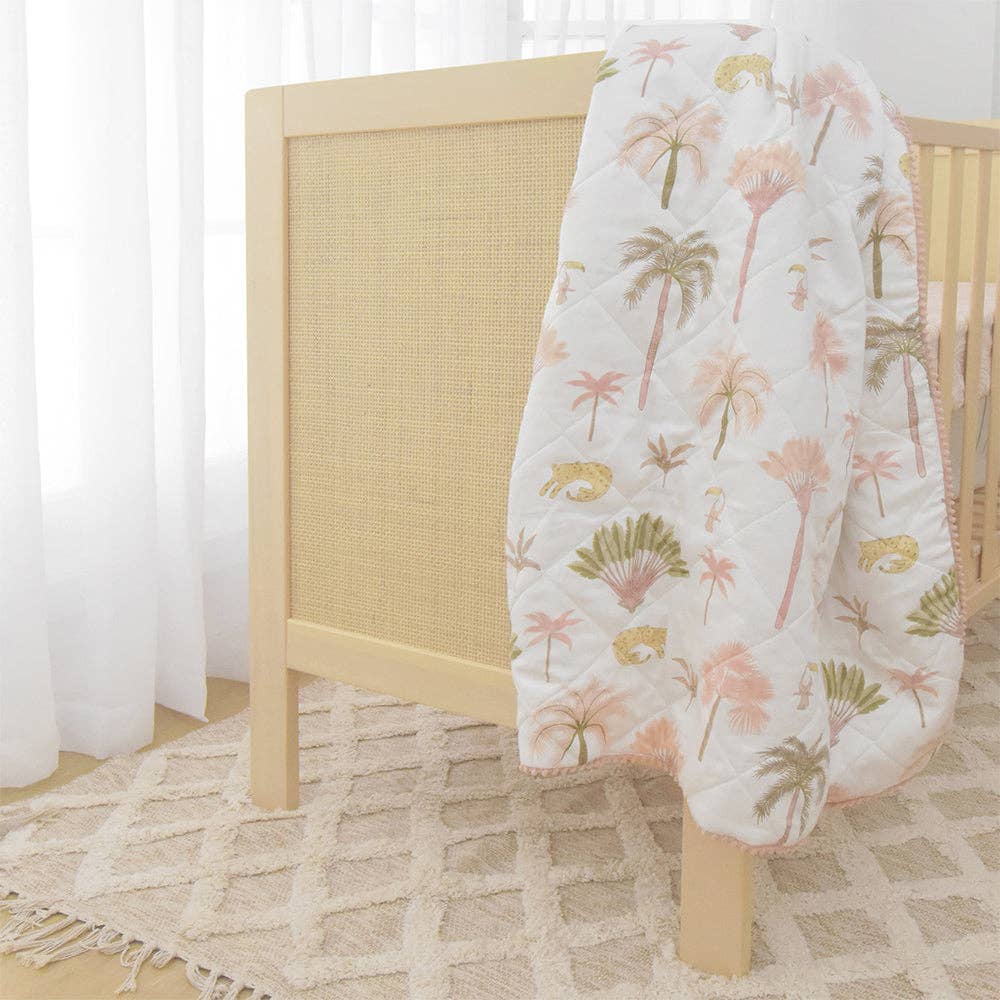 Quilted Reversible Cot Comforter - Tropical Mia