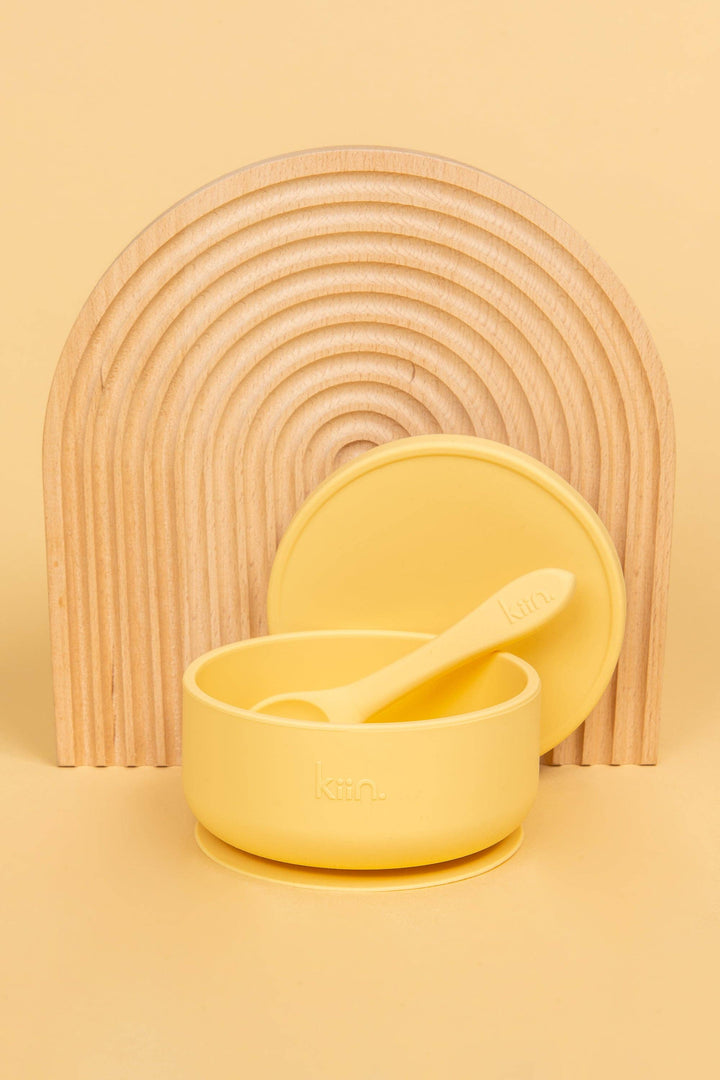Silicone Suction Bowl with lid + Spoon Set