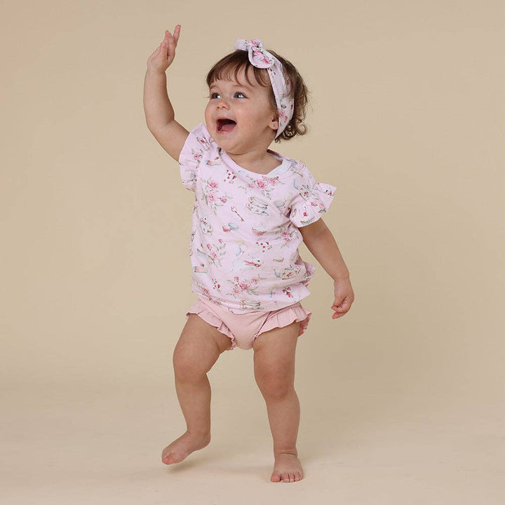 Alice’s Tea Party Organic T-Shirt with Frill