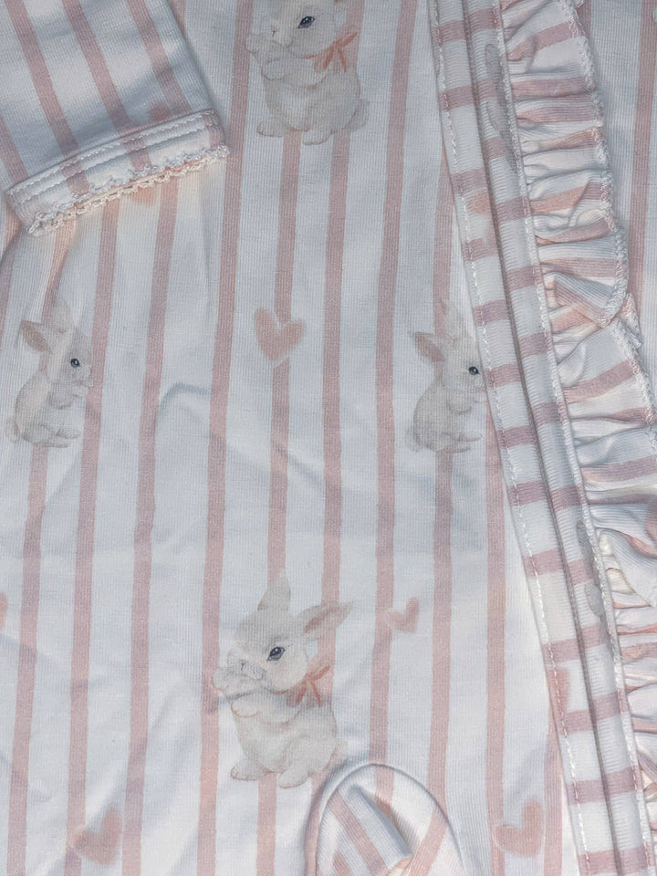 Bamboo/Organic Cotton Growsuit - Bunny Love