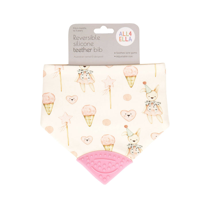 Bandana bib with silicone - Ice Creams & Teddy