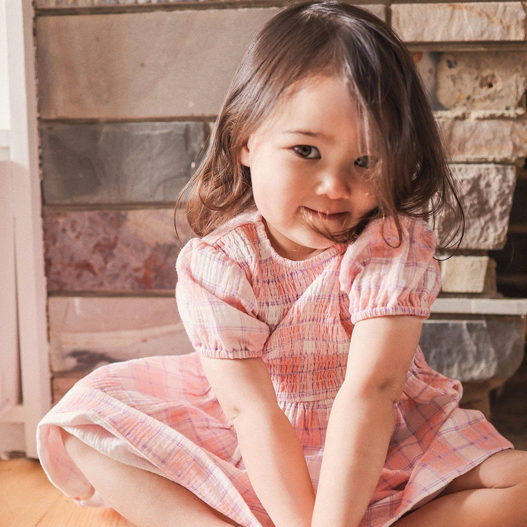 Shirred Dress - Check