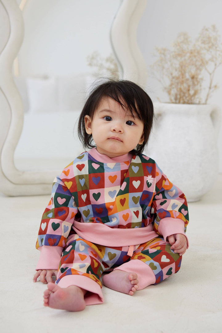 Heart Checkerboard Sweater