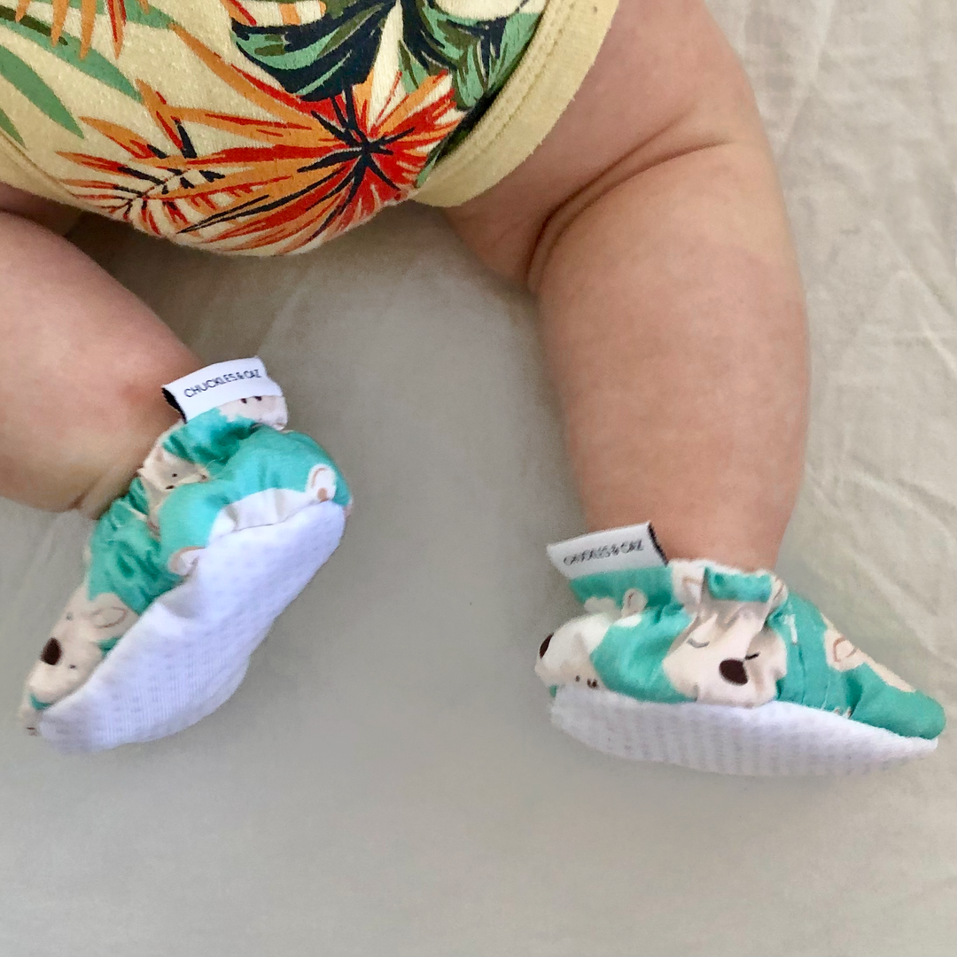 Aqua Koala & Kangaroo Baby Booties