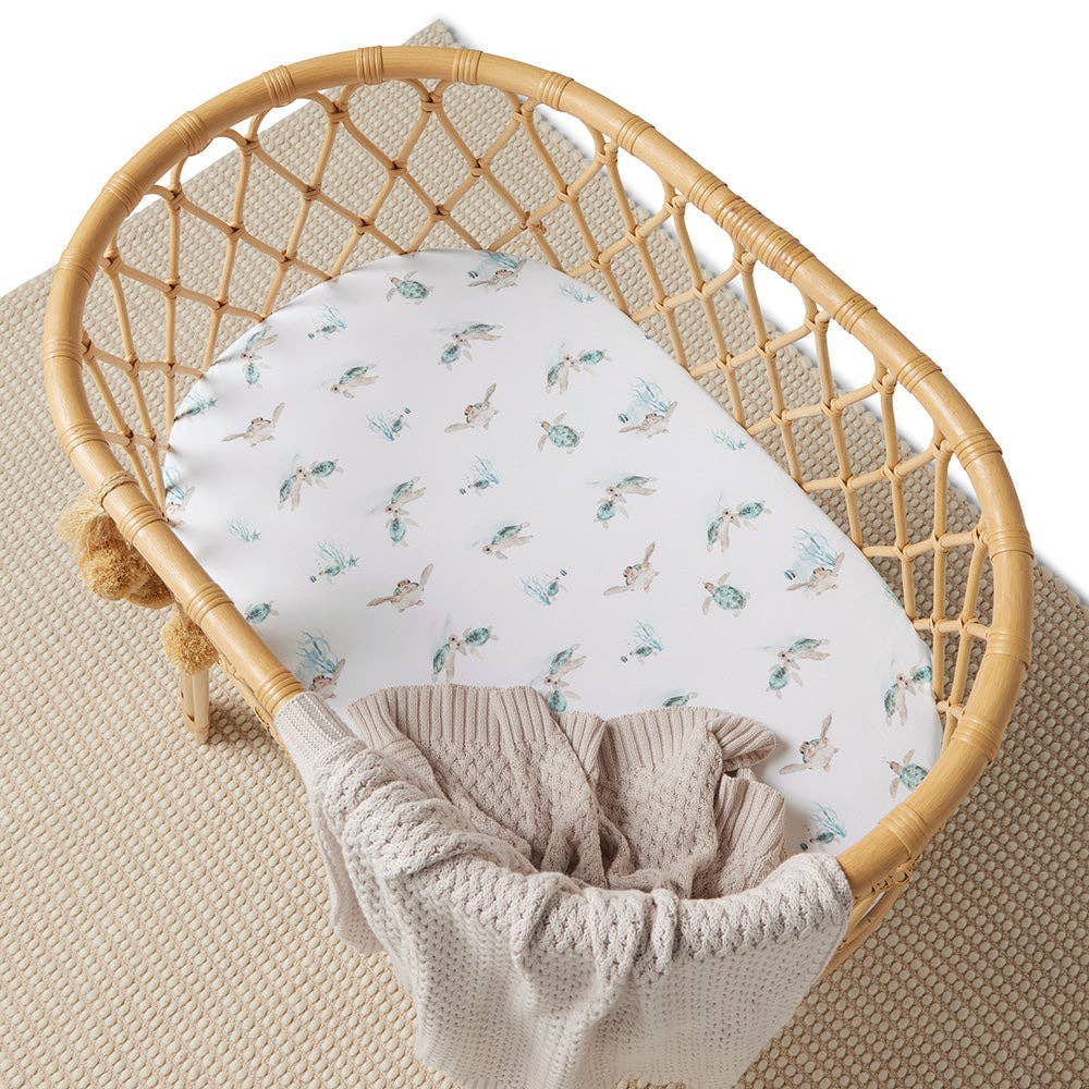 Turtle Organic Bassinet Sheet / Change Pad Cover