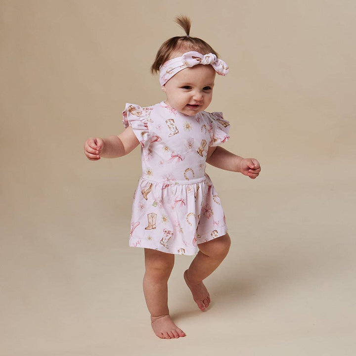 Boots & Bows Short Sleeve Organic Dress