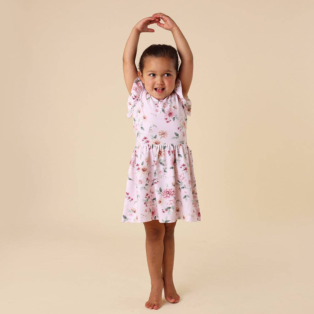 Birds & Blooms Short Sleeve Organic Dress