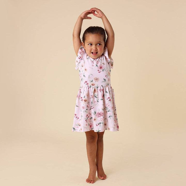 Birds & Blooms Short Sleeve Organic Dress