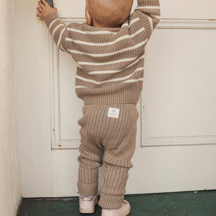 Chunky Rib Knit Jumper - Caramel Marle