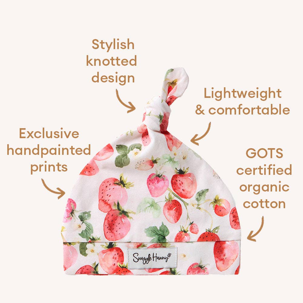 Strawberry Organic Knotted Beanie