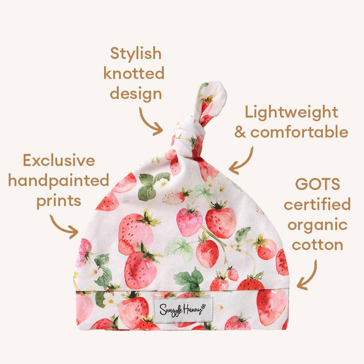 Strawberry Organic Knotted Beanie