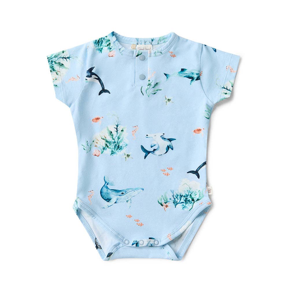 Blue Ocean Short Sleeve Organic Bodysuit