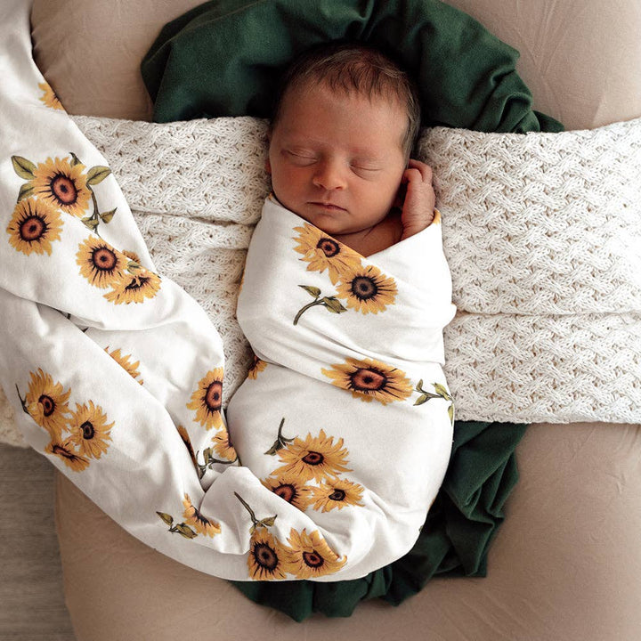 Sunflower Organic Jersey Wrap & Topknot Set