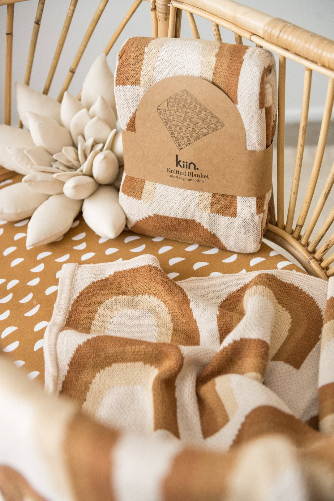 Baby Blanket Organic Cotton Knit - Rainbow
