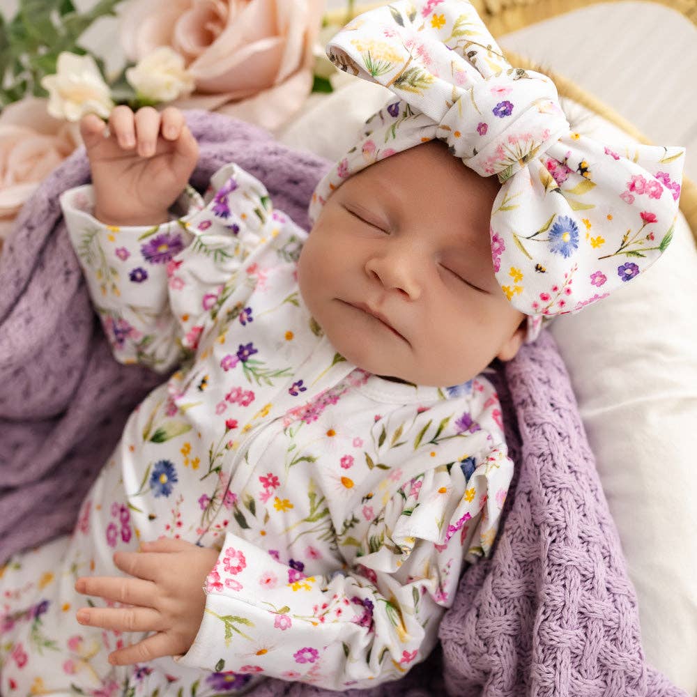Gracie Organic Snugglesuit Convertible Romper with Frill
