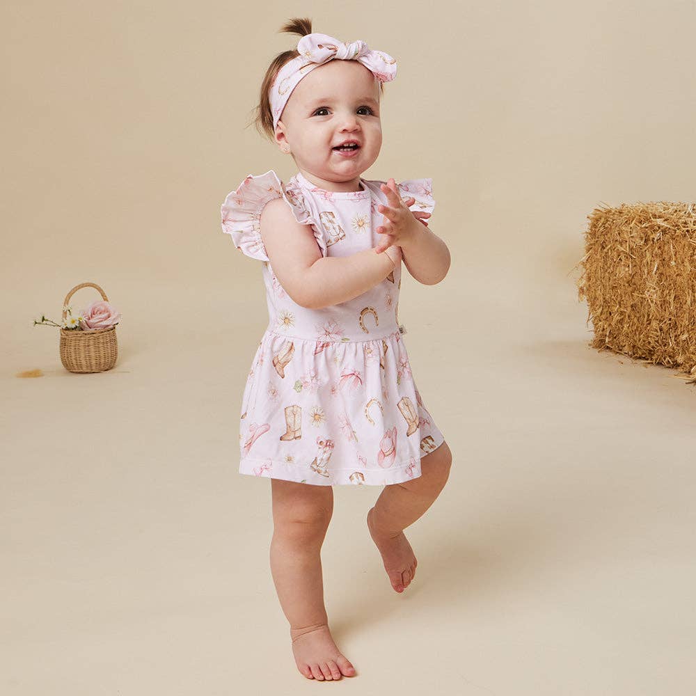 Boots & Bows Short Sleeve Organic Dress