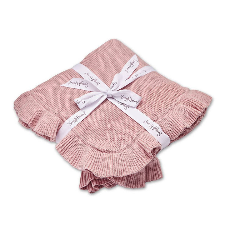 Rosa Ruffle Knit Organic Baby Blanket