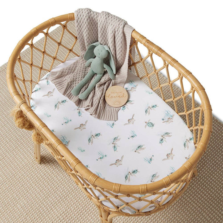 Turtle Organic Bassinet Sheet / Change Pad Cover