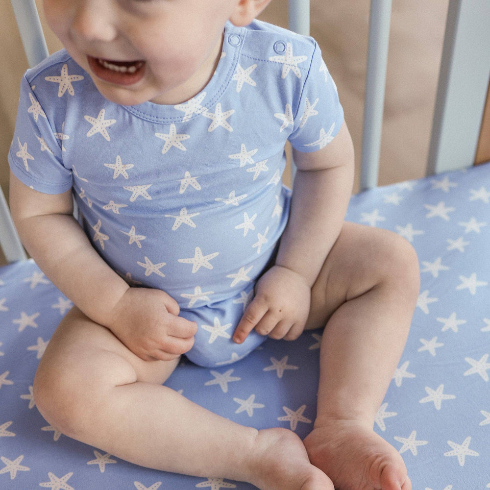 Comfy Short Sleeve Bodysuit - Star Fish Blue