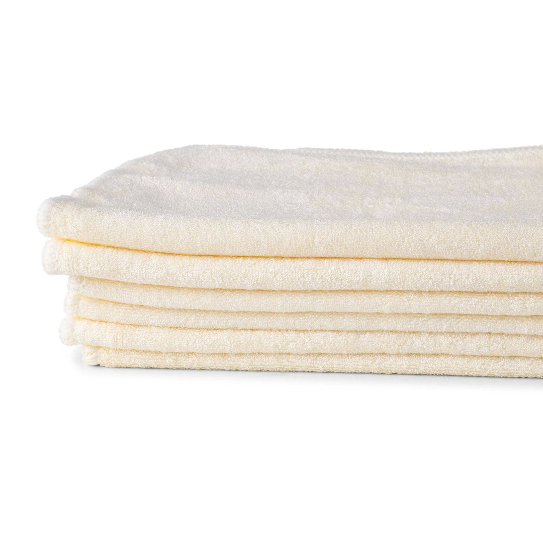 Baby Wash Cloths Bamboo 6 Pack - White