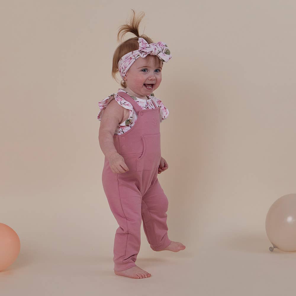 Jewel Pink Organic Joey Overalls