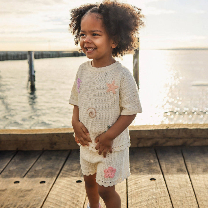 Girls Crochet Top - Coconut