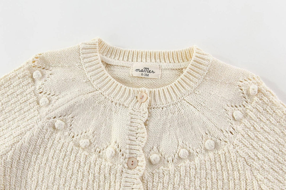 Ella Cardigan 100% cotton: 0-3M, 3-6M, 6-12M, 1-2Y, 2-3Y, 3-4Y, 4-5Y