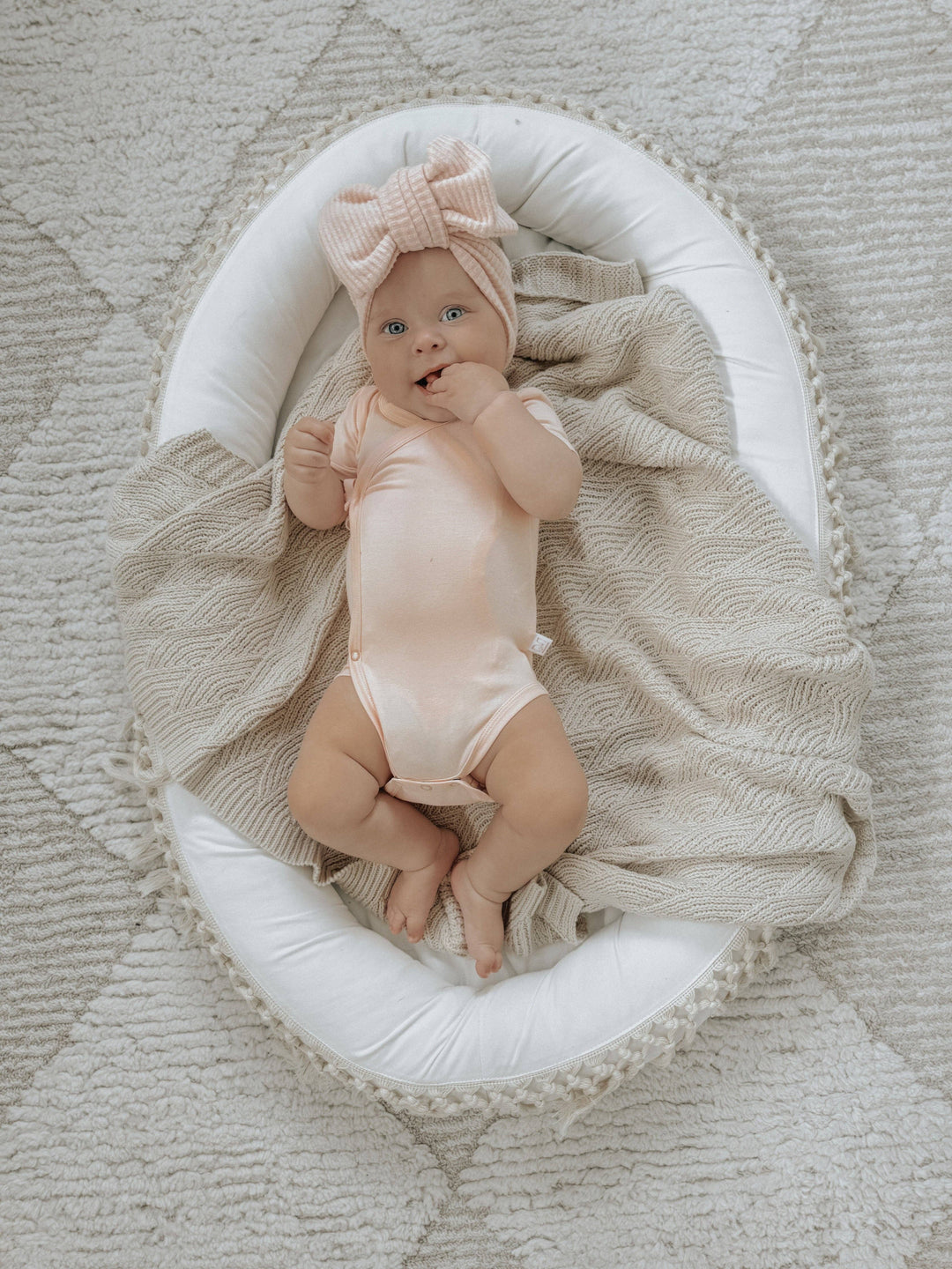 Bamboo/Organic Cotton Willow Bodysuit - Blush