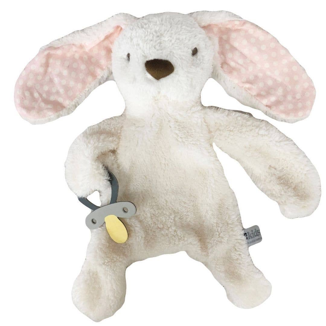 Bunny Comforter with Dummy Holder - Cream/Pink - 30cm