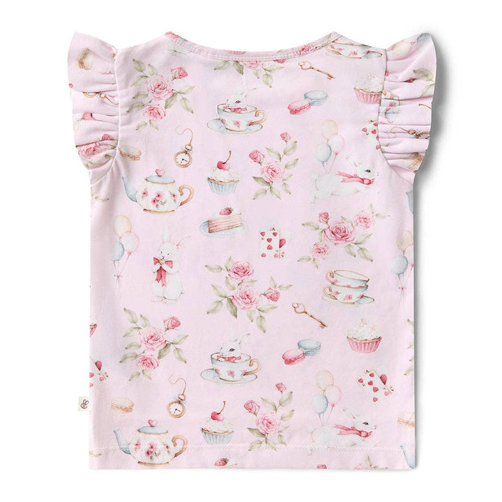 Alice’s Tea Party Organic T-Shirt with Frill