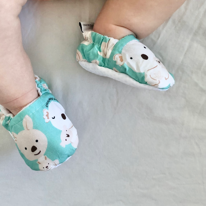 Aqua Koala & Kangaroo Baby Booties