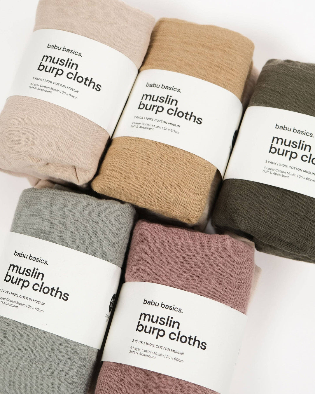 Muslin Burp Cloth Set (2 pack) - Mocha