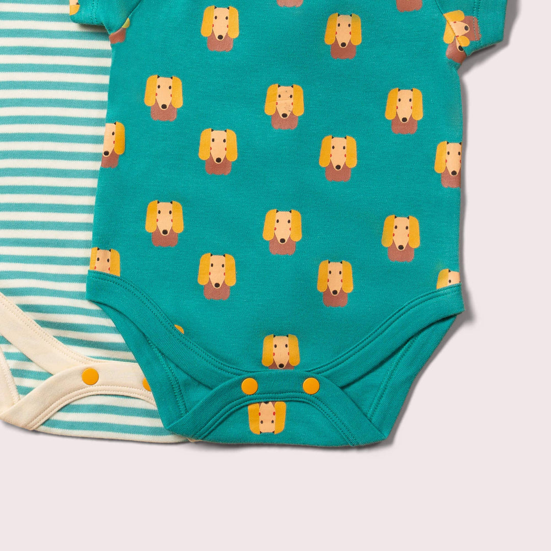 Little Dogs Organic Baby Bodysuit Set 2 Pack