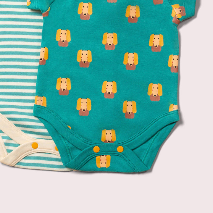 Little Dogs Organic Baby Bodysuit Set 2 Pack