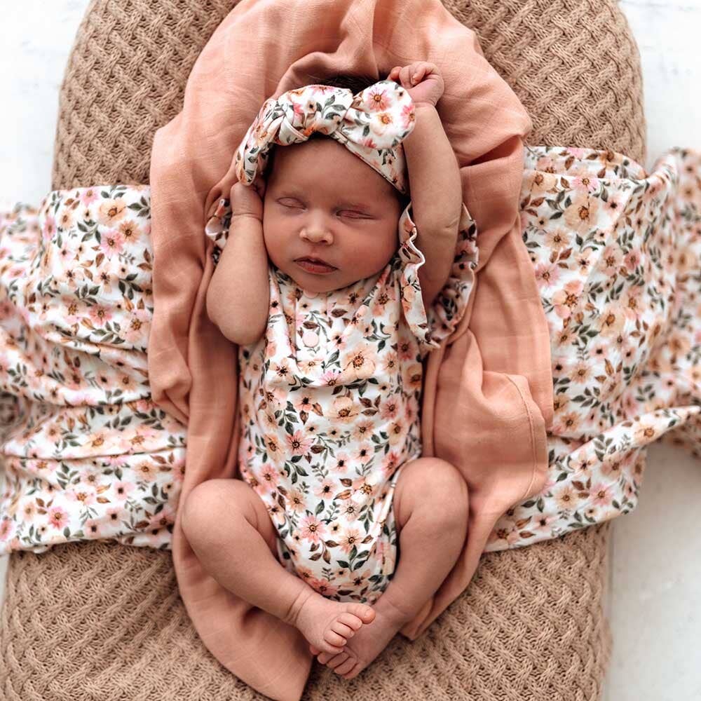 Spring Floral Organic Muslin Wrap