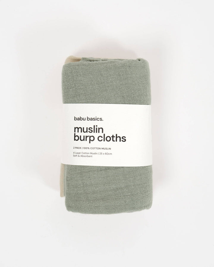 Muslin Burp Cloth Set (2 pack) - Sage