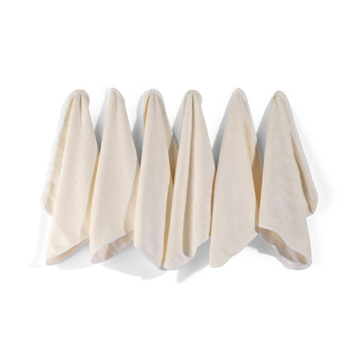 Baby Wash Cloths Bamboo 6 Pack - White