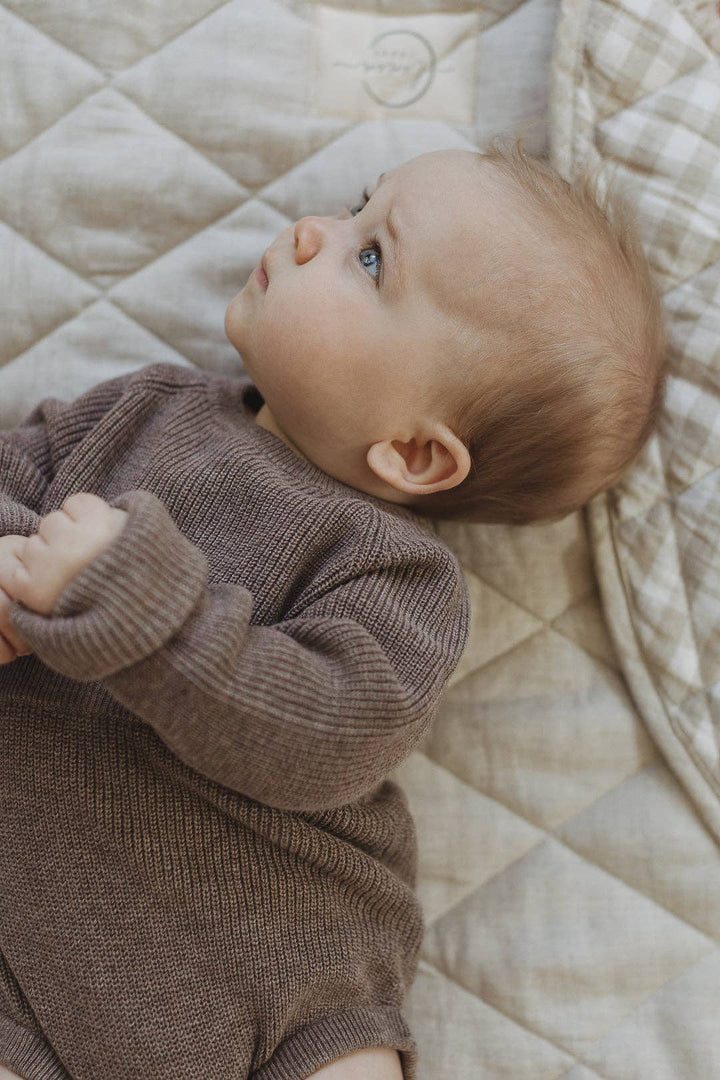 Oatmeal & Gingham - French Linen Baby Play Mat