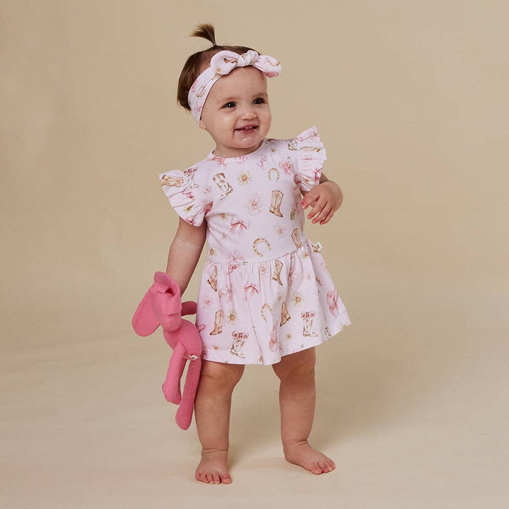 Boots & Bows Short Sleeve Organic Dress