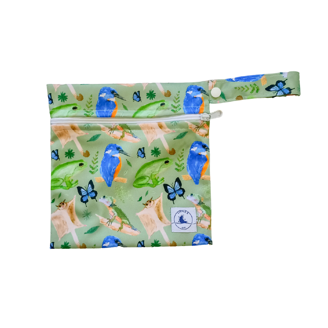 REUSABLE SWIM NAPPY & MINI WET BAG COMBO - FOREST